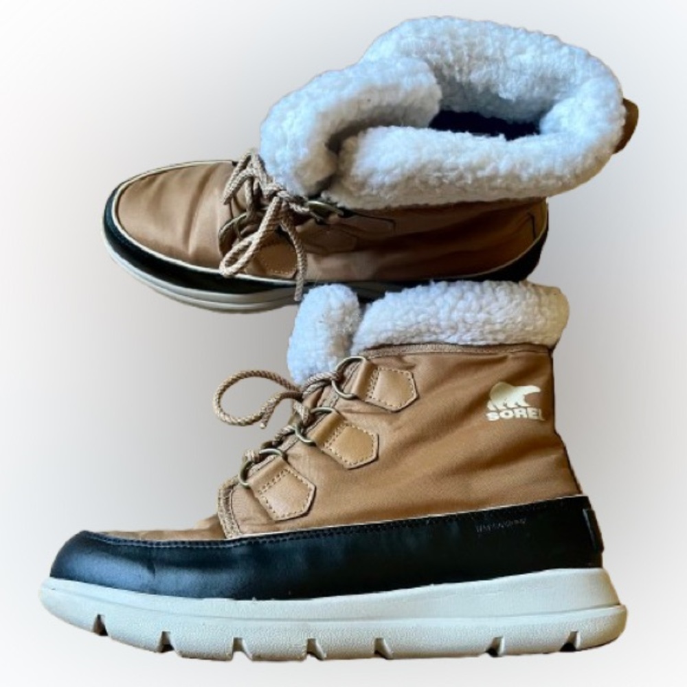 Sorel Women’s Explorer Carnival Waterproof Boots in ‘Elk’
